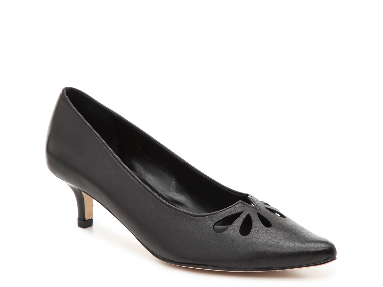VANELi "Tany" Women's Black Patent Leather Point Toe Kitten Heel Pumps