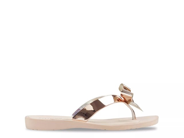 Guess tutu bow flip flops rose gold top