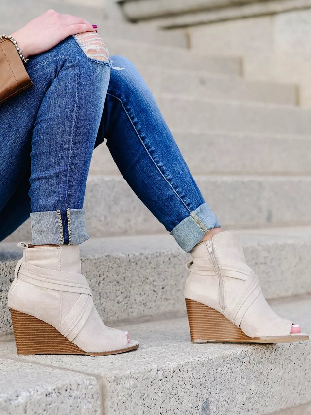 Journee wedge booties new arrivals