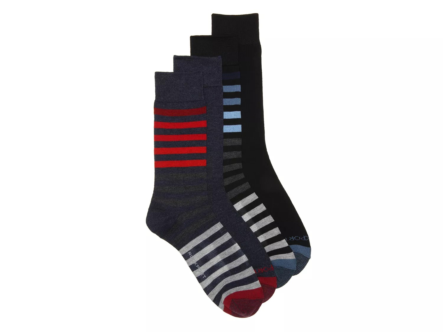 Rockport Stripe Men's Crew Socks - 4 Pack - Free Shipping | DSW