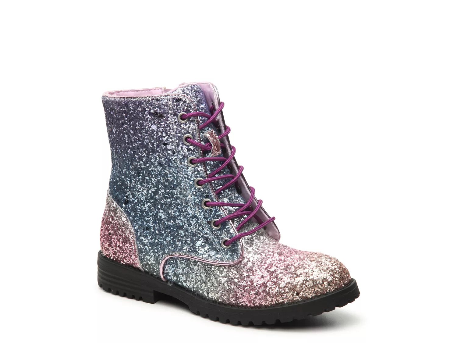 polly sophia glitter combat boot