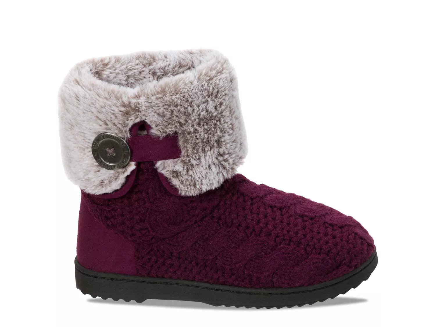 dearfoams cable knit bootie slippers