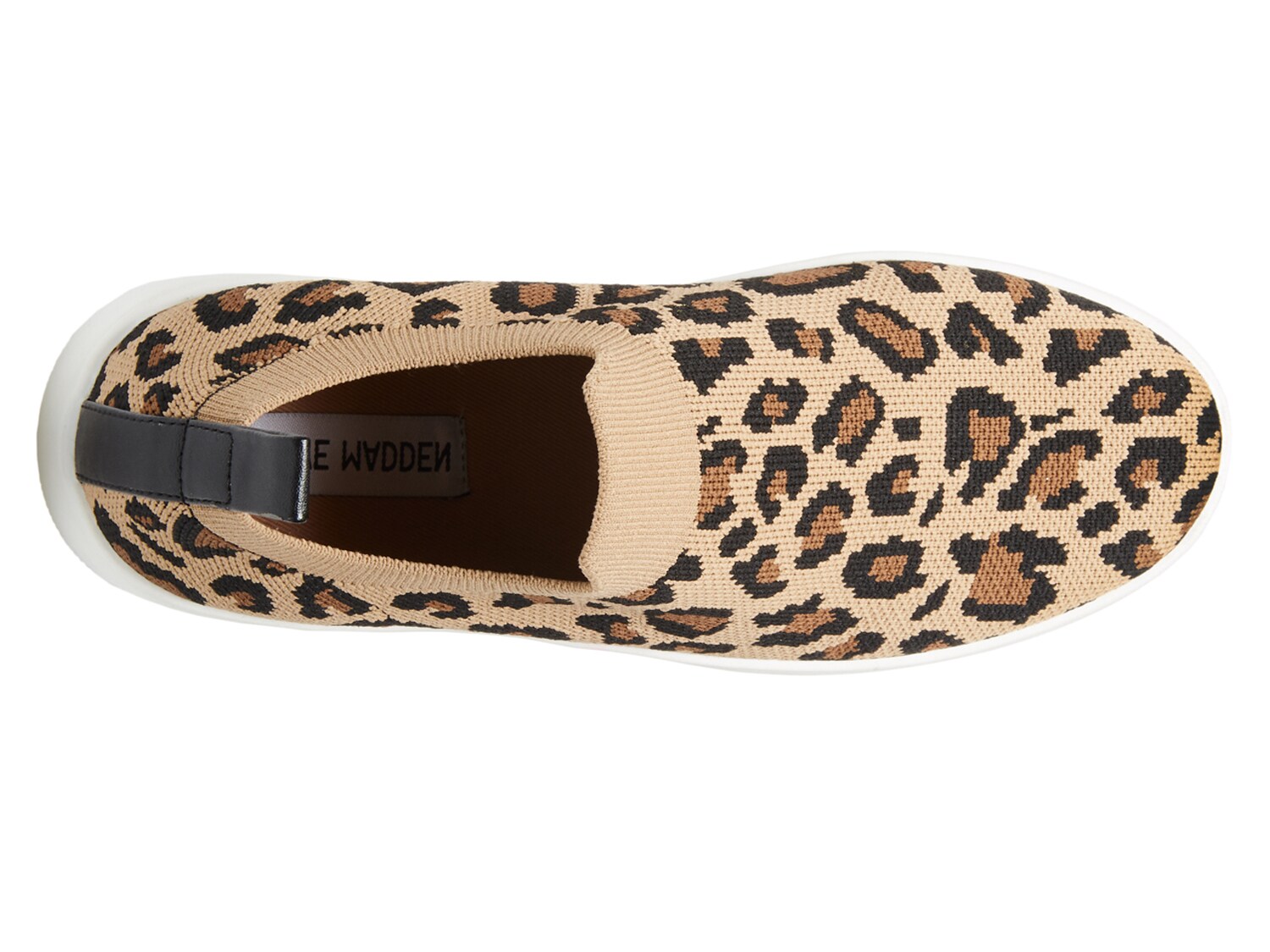 steve madden beale leopard print stretch knit sneakers