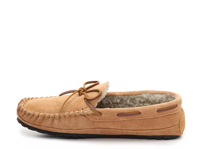 Minnetonka Casey Slipper (Cinnamon Suede) Men's Moccasin Shoes