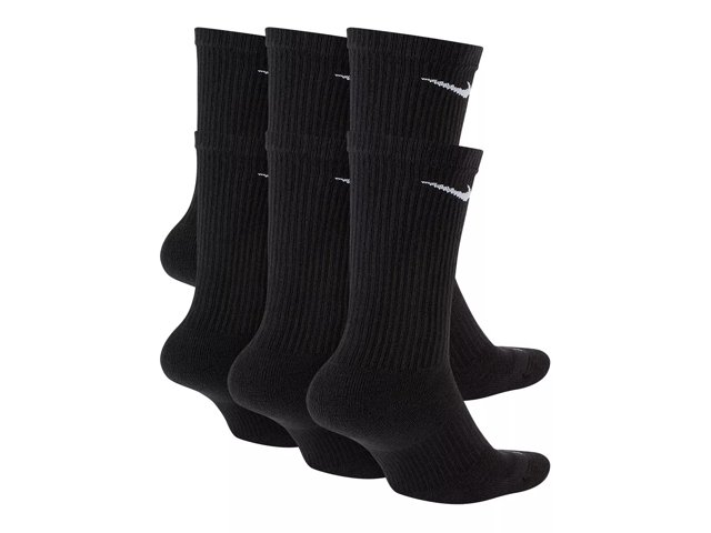 Nike Cotton Cushioned Men's Crew Socks - 6 Pack - Free Shipping