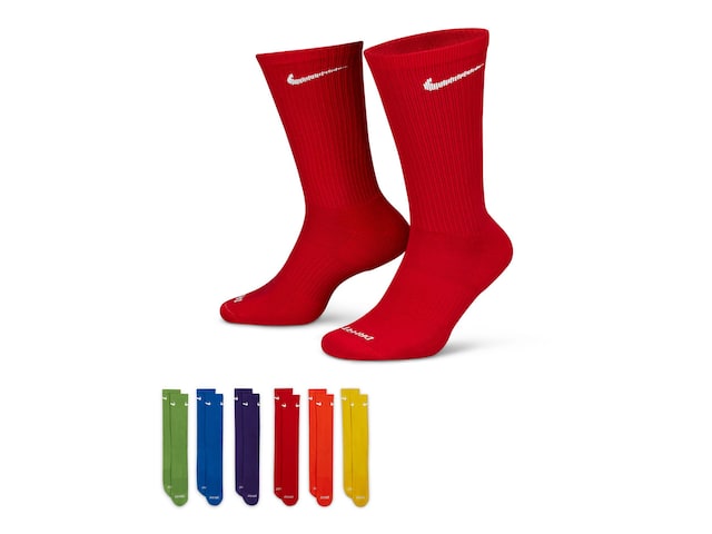 Nike Cotton Cushioned Men's Crew Socks - 6 Pack - Free Shipping
