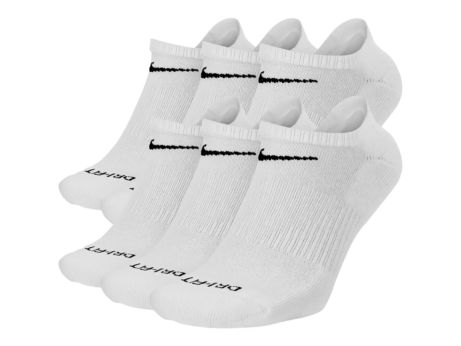  Cotton Cushioned Men's No Show Socks - 6 Pack 