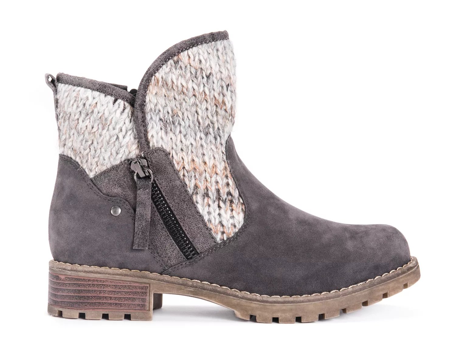 muk luks womens gerri booties block heel