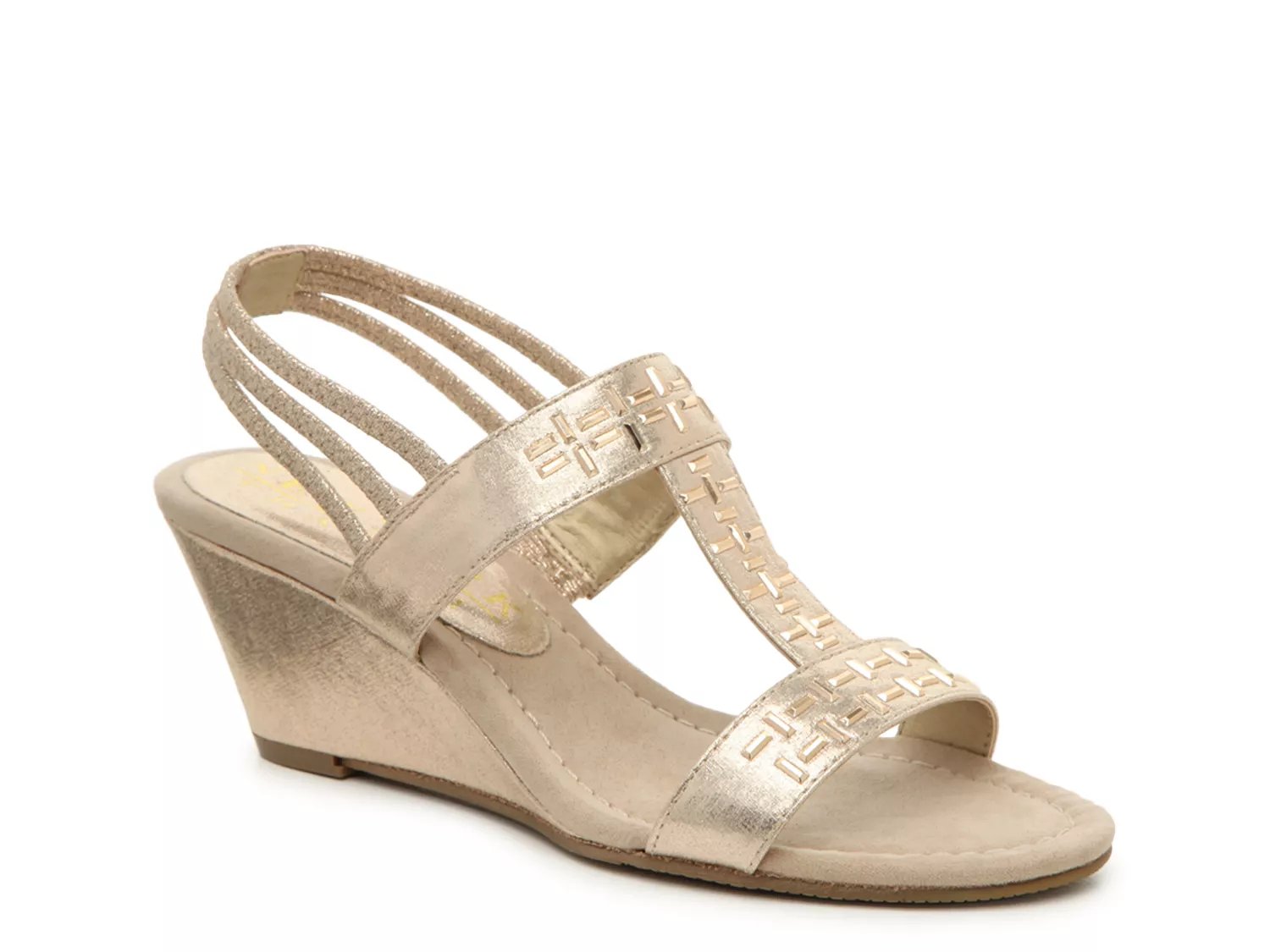 new york transit badges earned wedge sandal