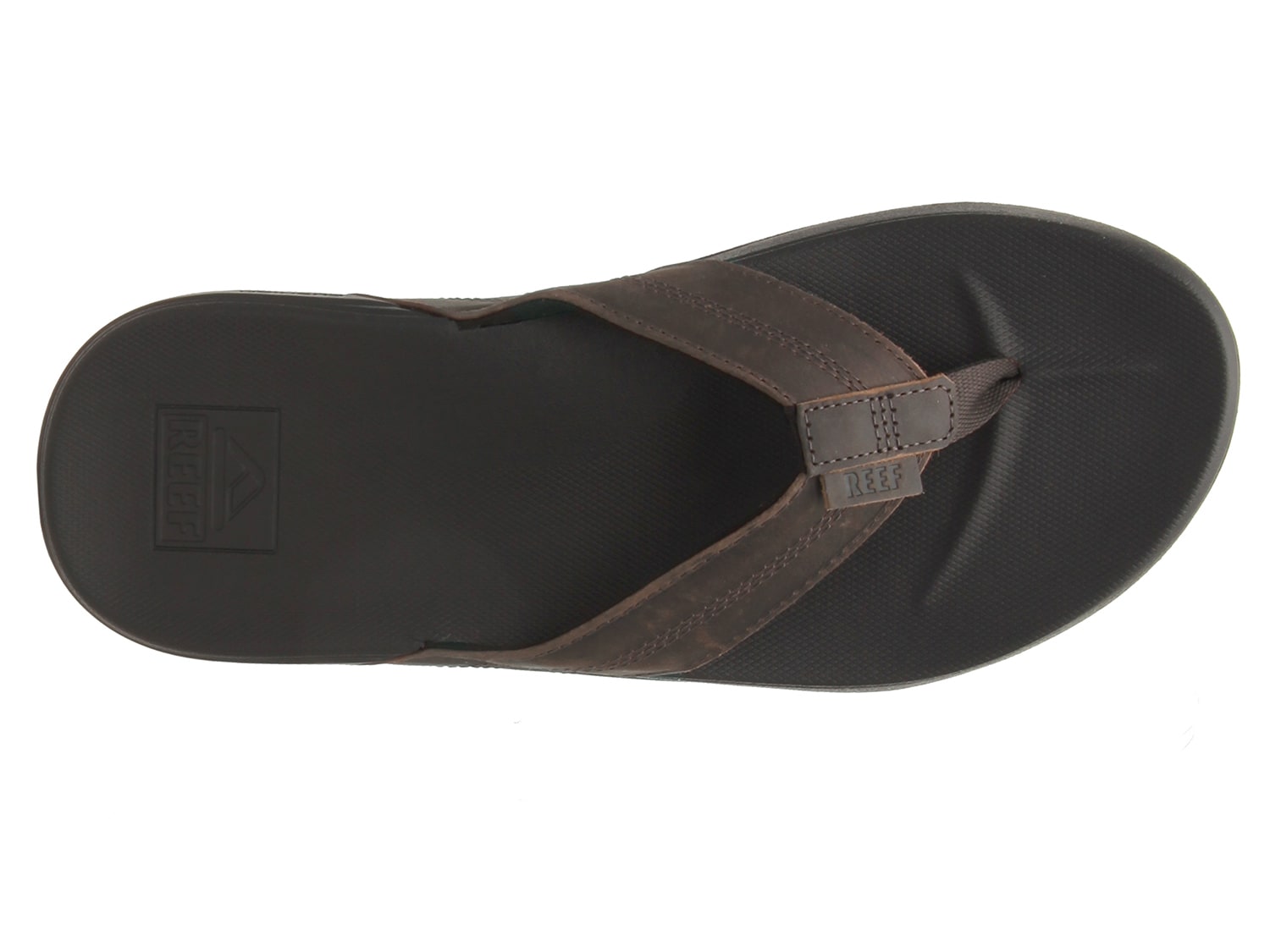 black leather reef flip flops