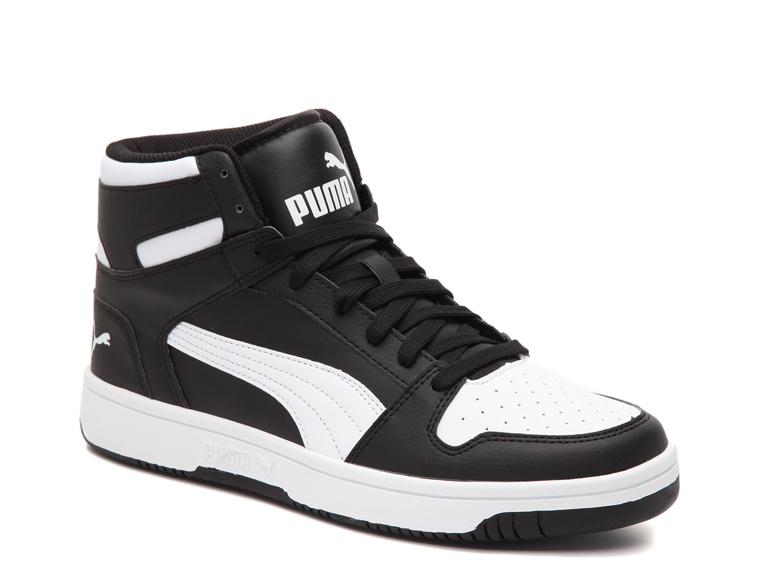 puma high ankle white shoes