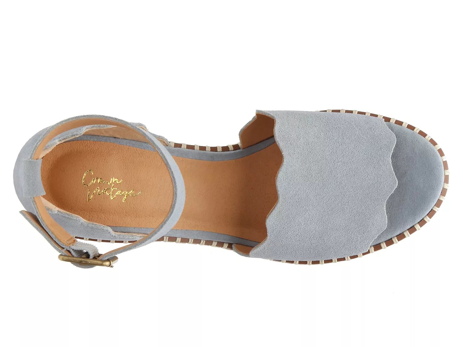 crown vintage daffodil espadrille wedge sandal light blue