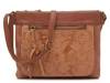 Sanibel Leather Crossbody Bag Light Brown Matte Floral Embossed view