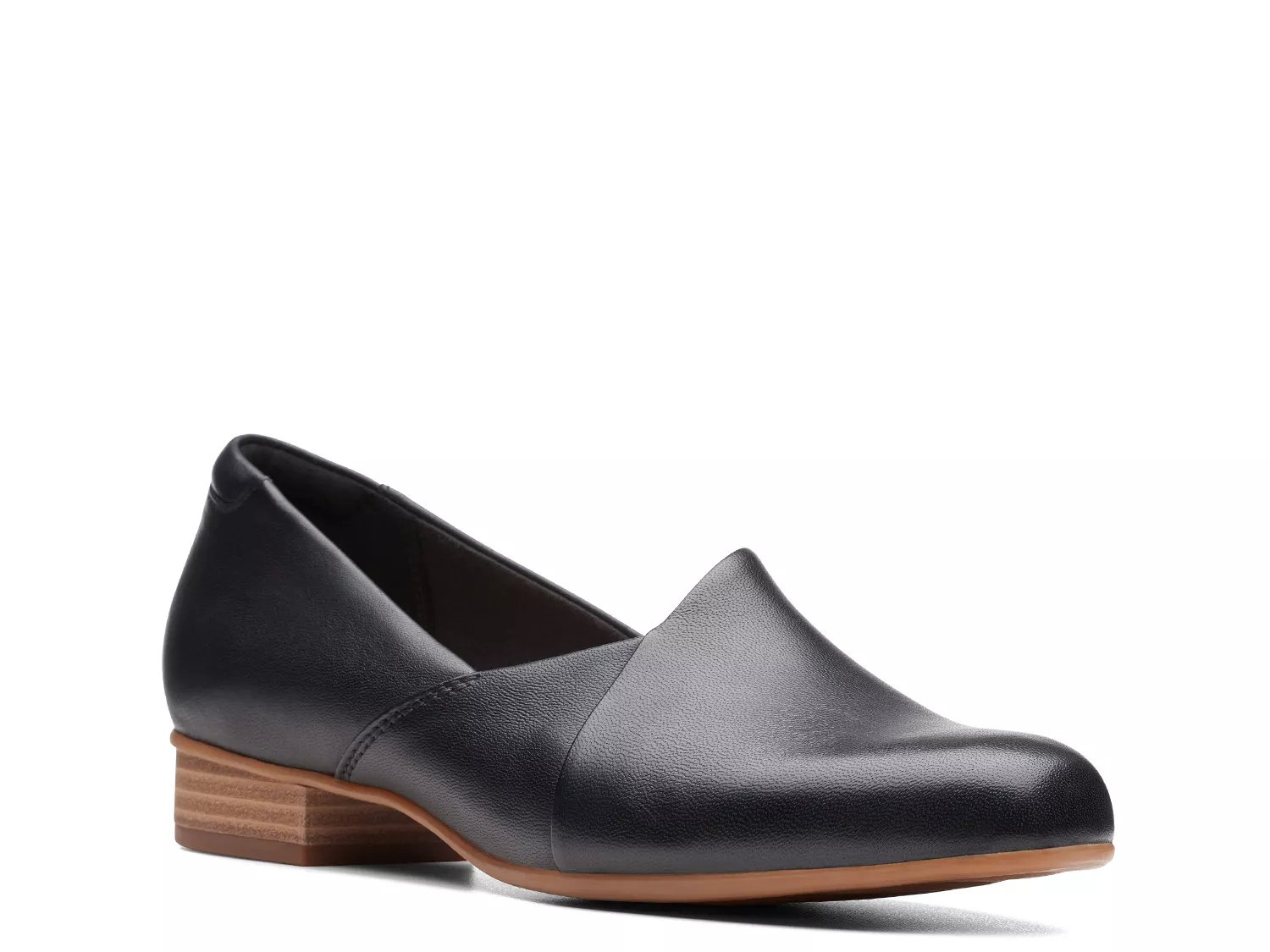 clarks ladies black flat shoes