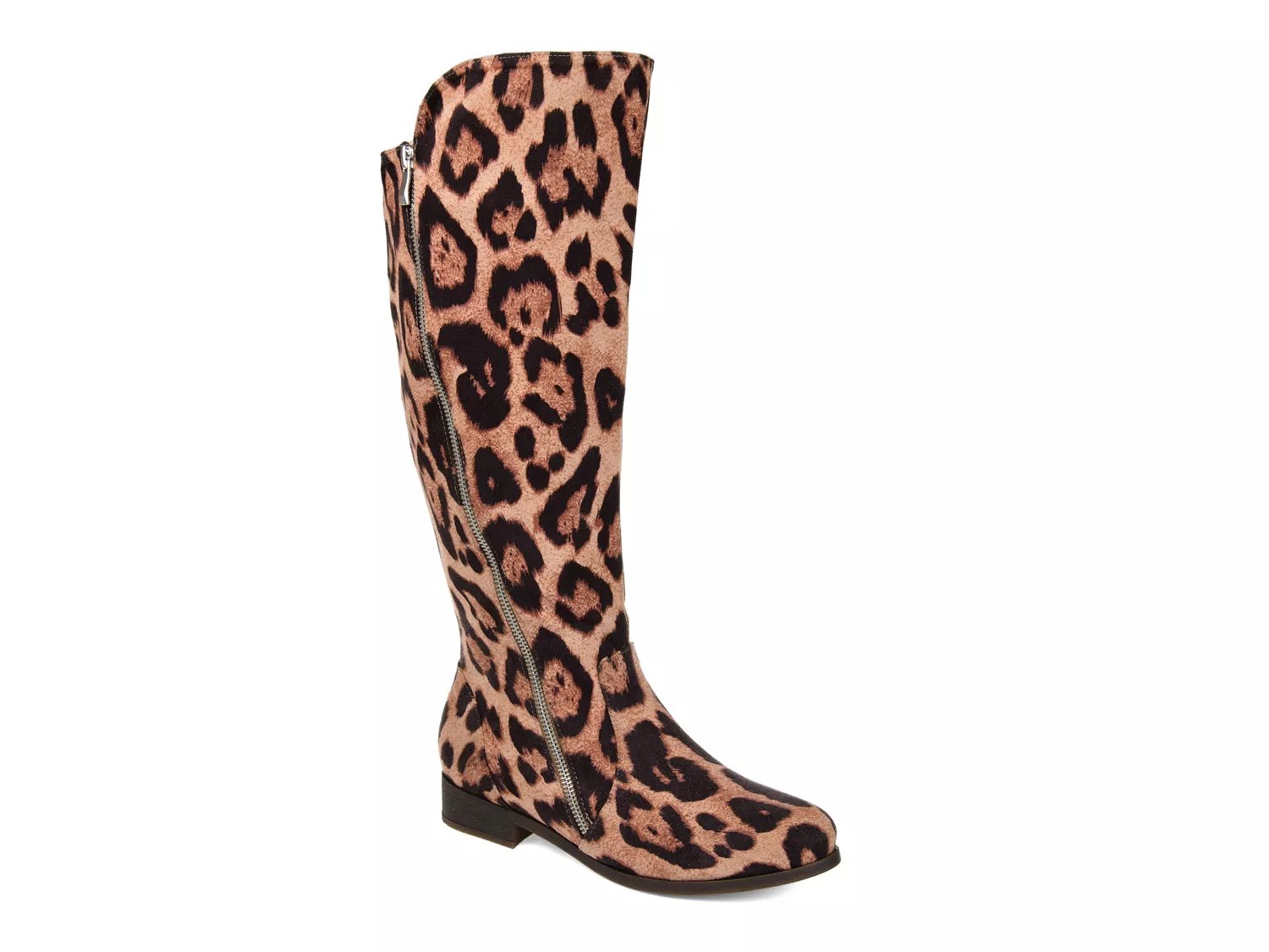 wide width leopard boots