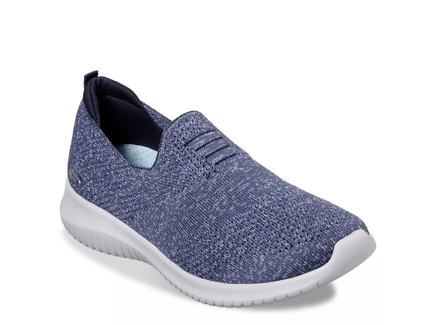 skechers faux lace stretch knit slip-on sneakers