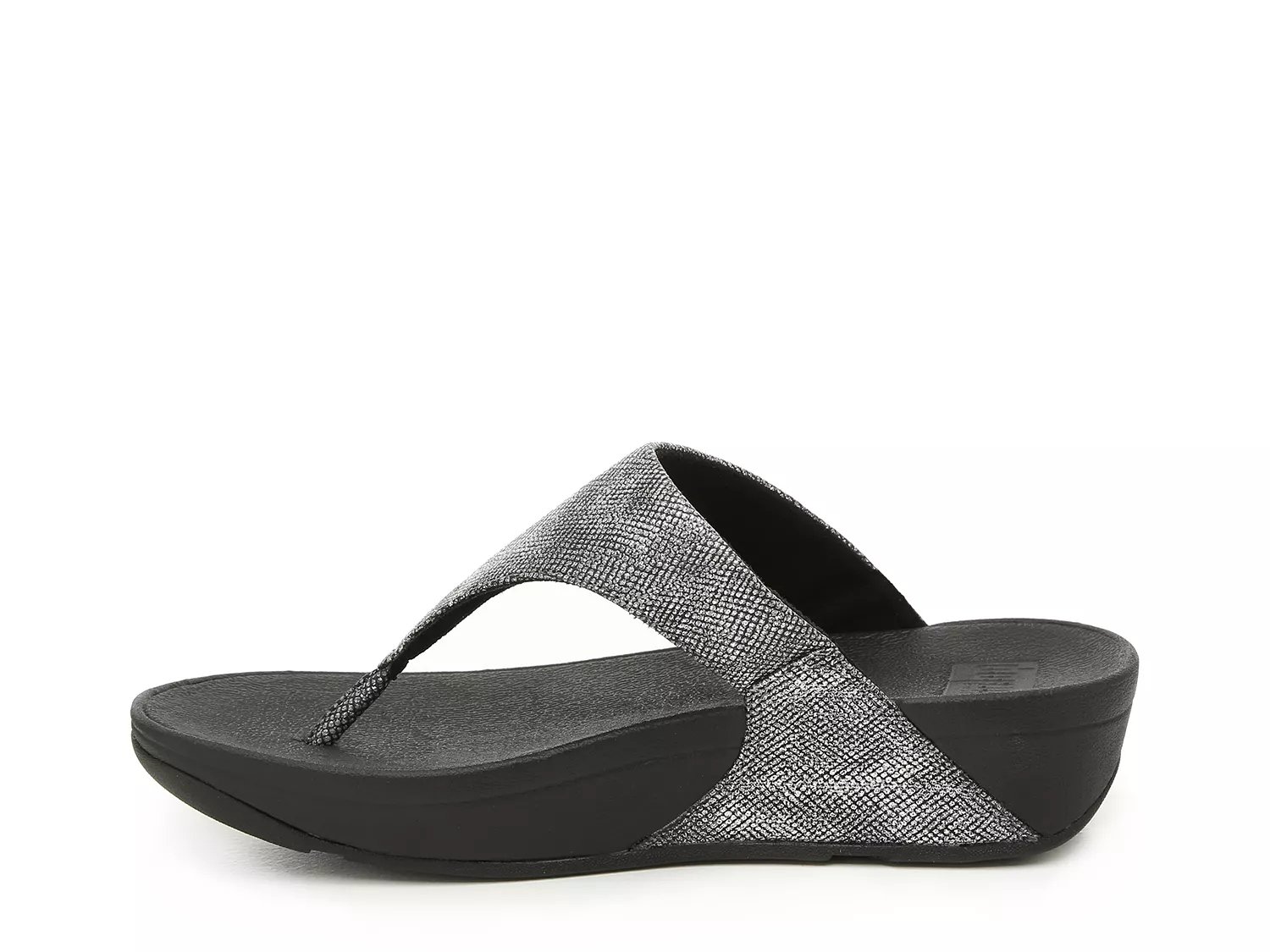lulu art denim wedge flip flop