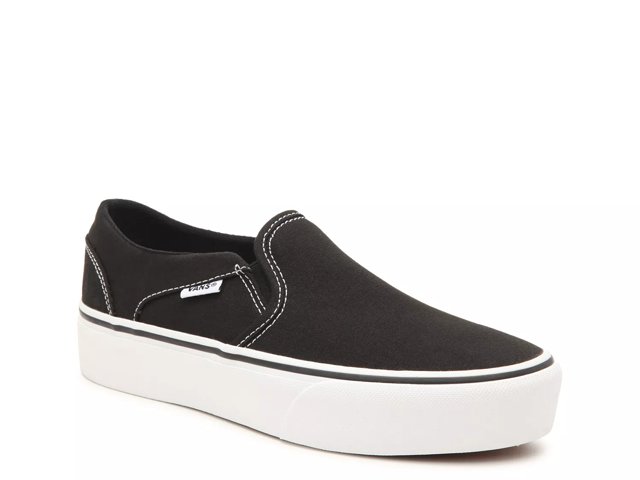 Black and white vans dsw on sale