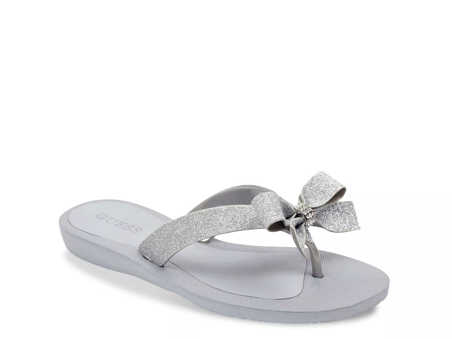 guess silver tutu flip flops