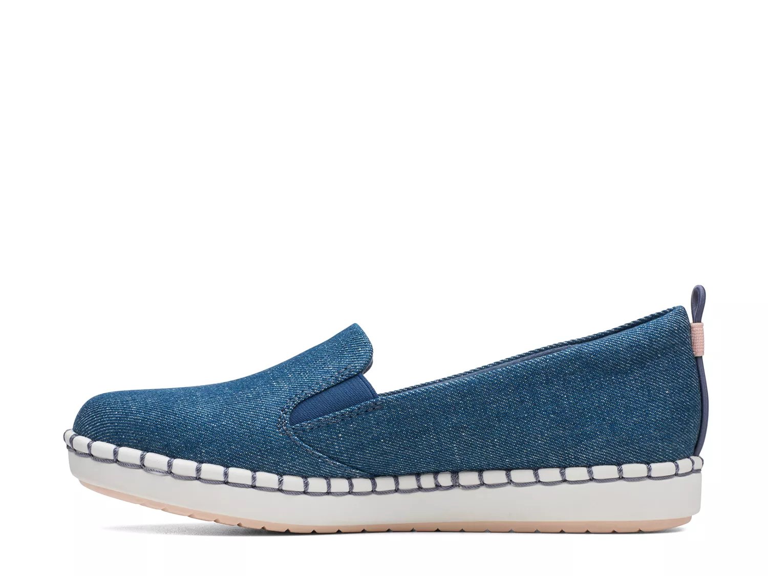 clarks women's cloudsteppers step glow slip canvas flats