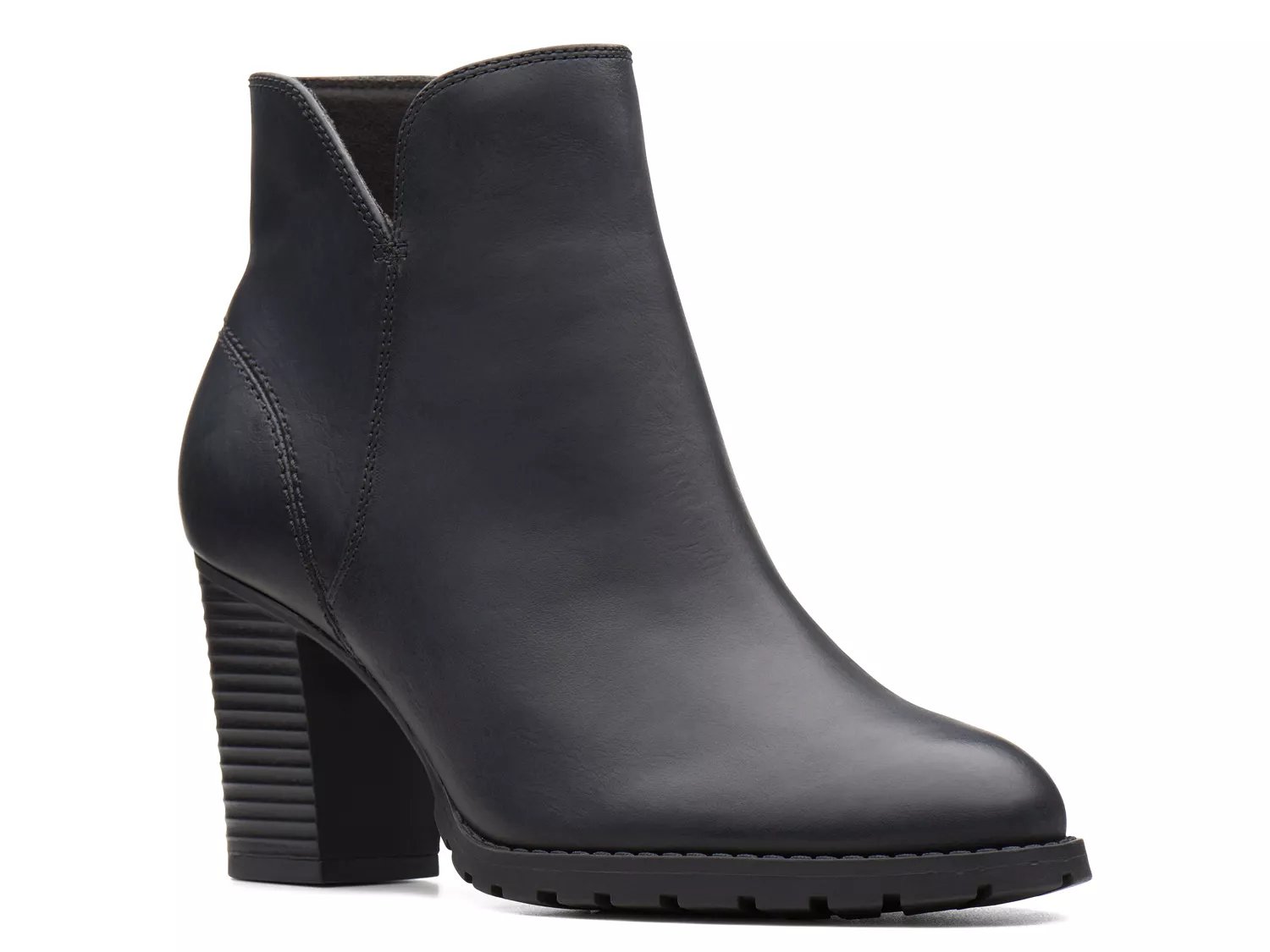clarks black lace up ankle boots