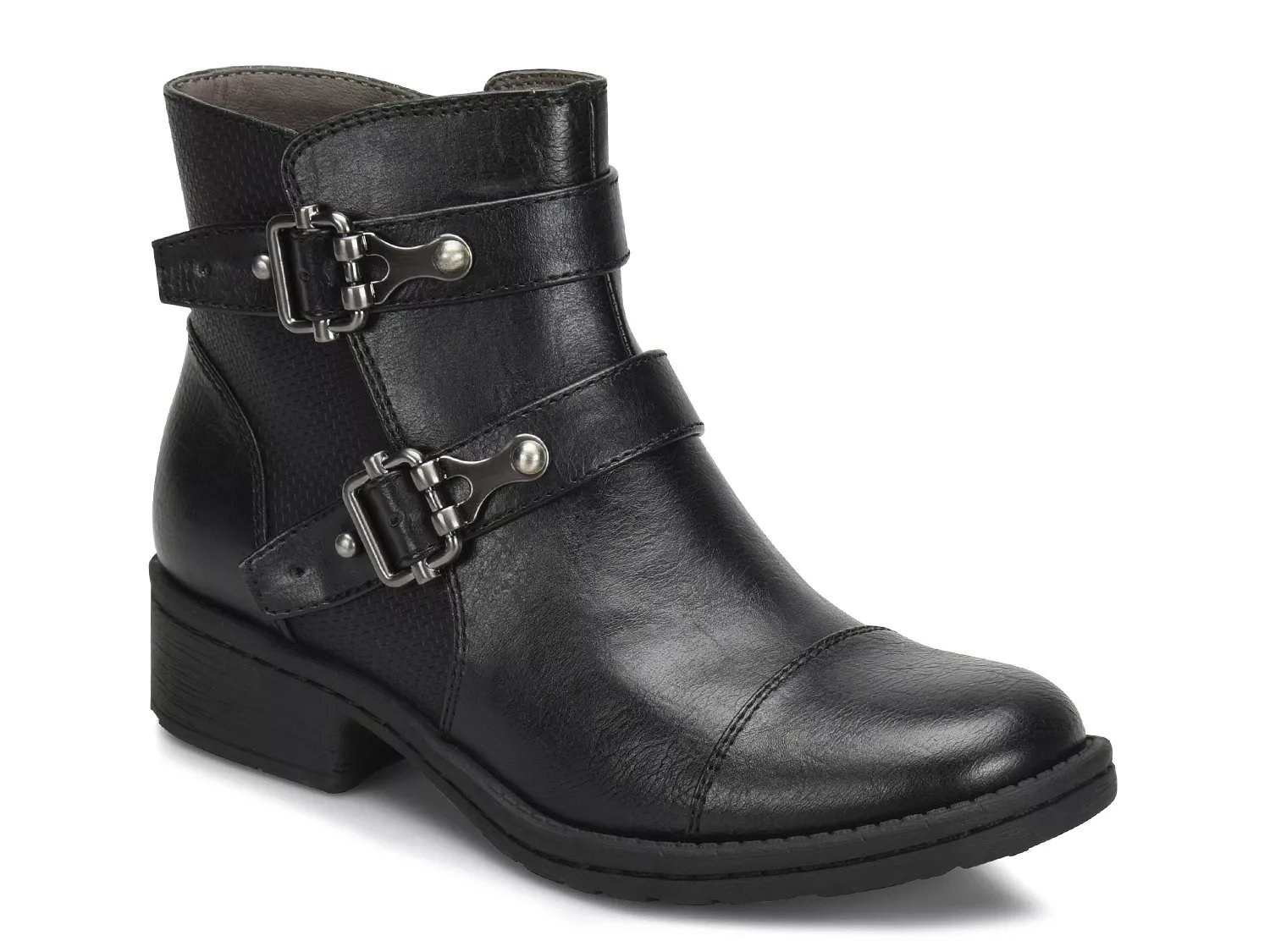 macadamia calfskin red sole biker platform booties