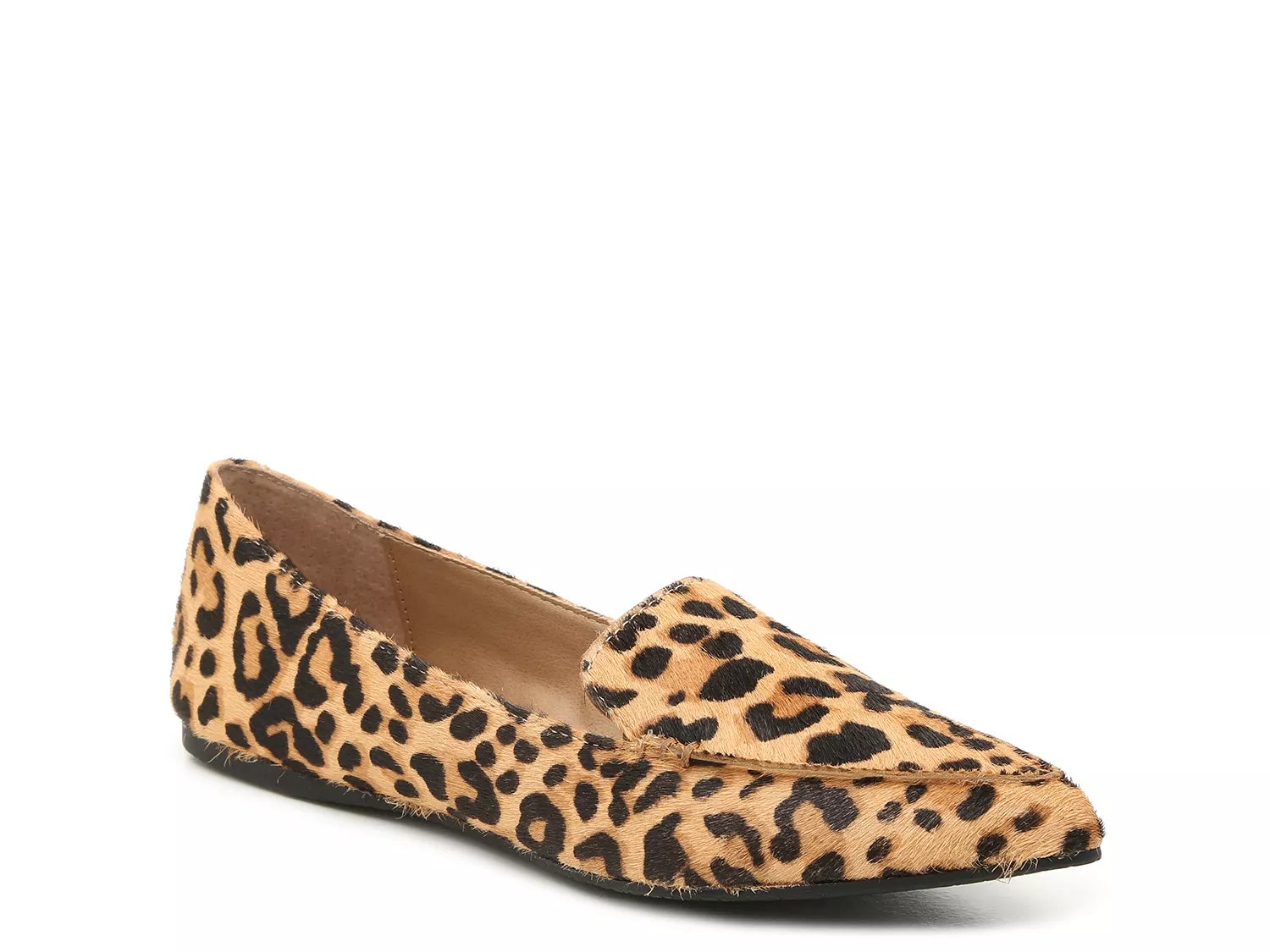 steve madden feather loafer leopard