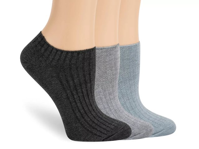 Lemon Ribbed Women's No Show Socks - 3 Pack - Free Shipping | DSW