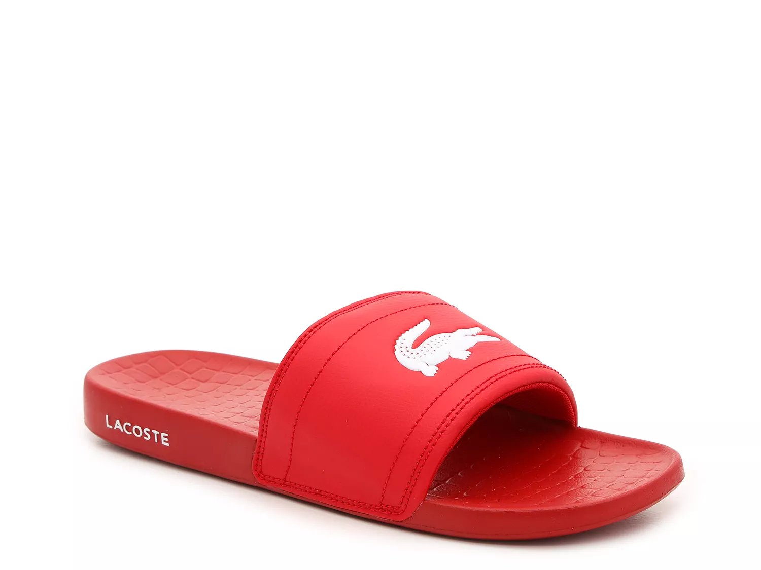 men's lacoste fraisier leather slide sandals