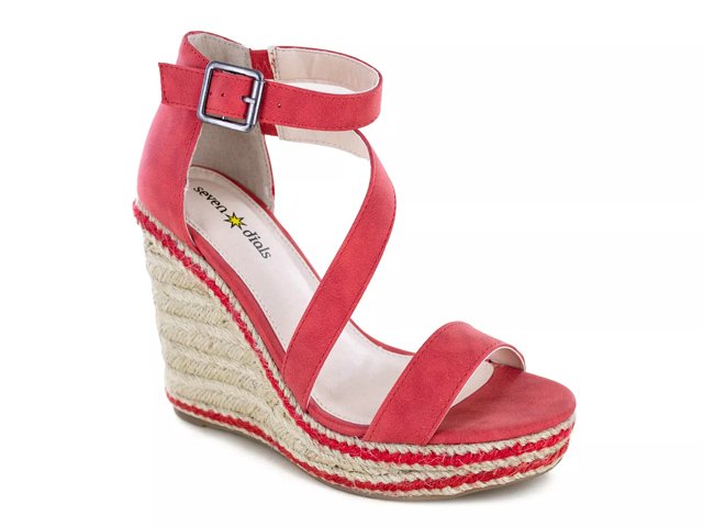 Dsw red discount wedge sandals