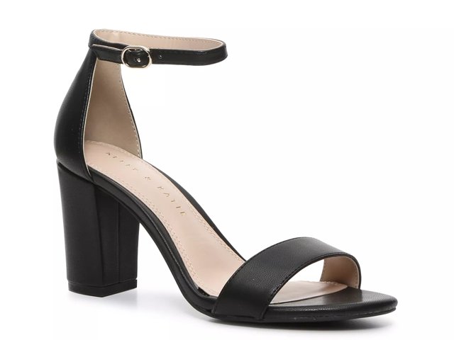 Kelly Katie Hailee Sandal Women s Navy Fabric Size 6.5 Heels Sandals Ankle Strap