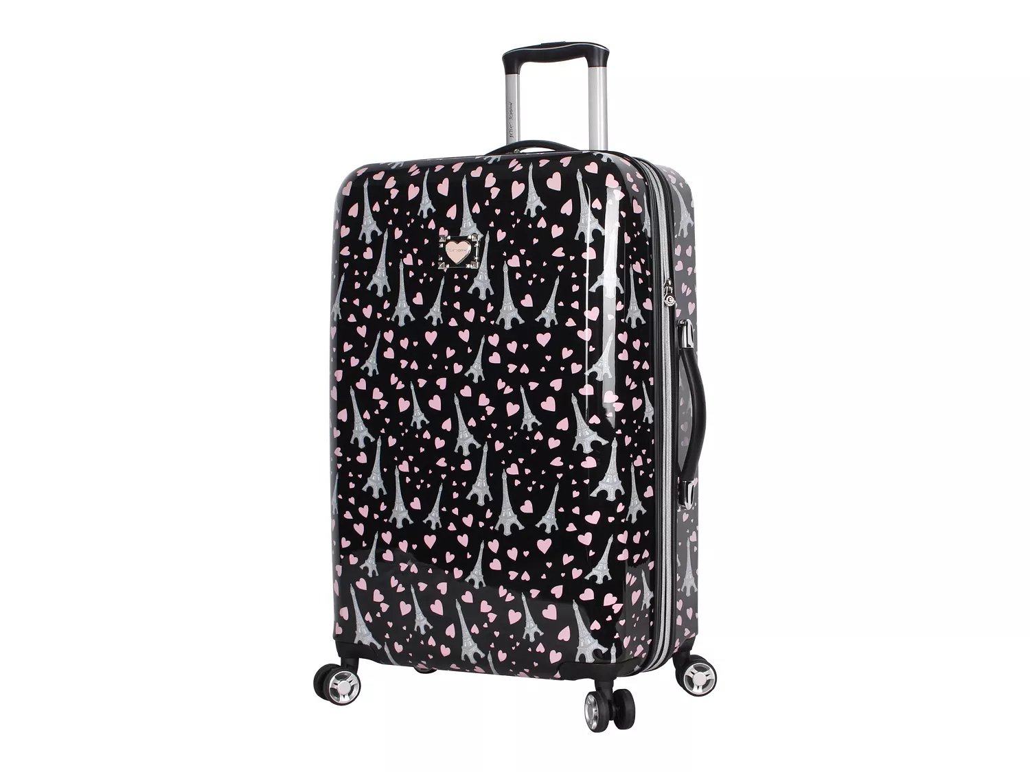 Betsey Johnson Luggage Paris Love 26Inch Checked Hard Shell Luggage