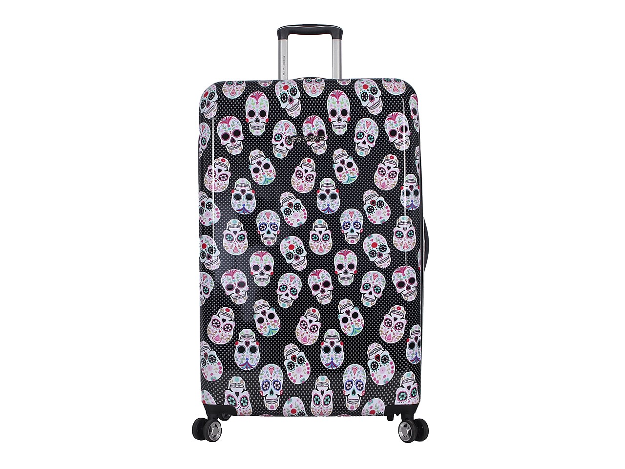 Betsey Johnson Luggage Skull Party 30Inch Checked Hard