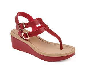 Women's red wedge on sale shoes