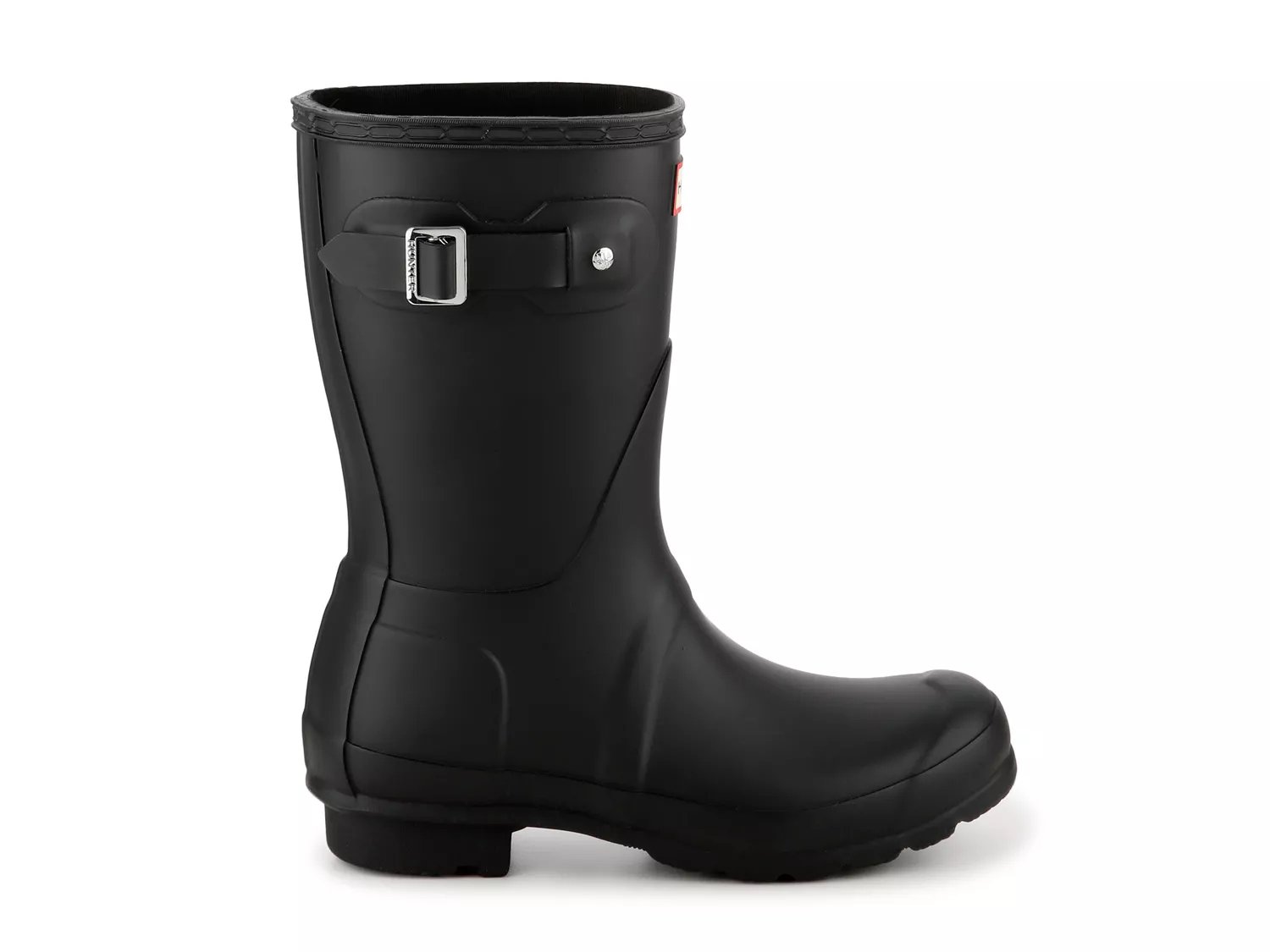 short matte black hunter rain boots