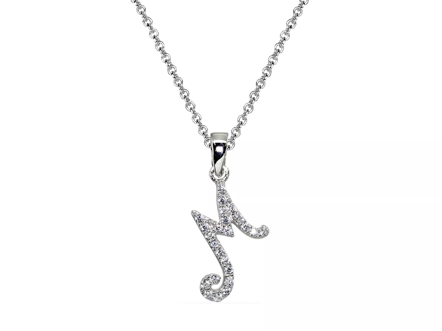 Designs by FMC .925 Sterling Silver M Initial Pendant Necklace | DSW