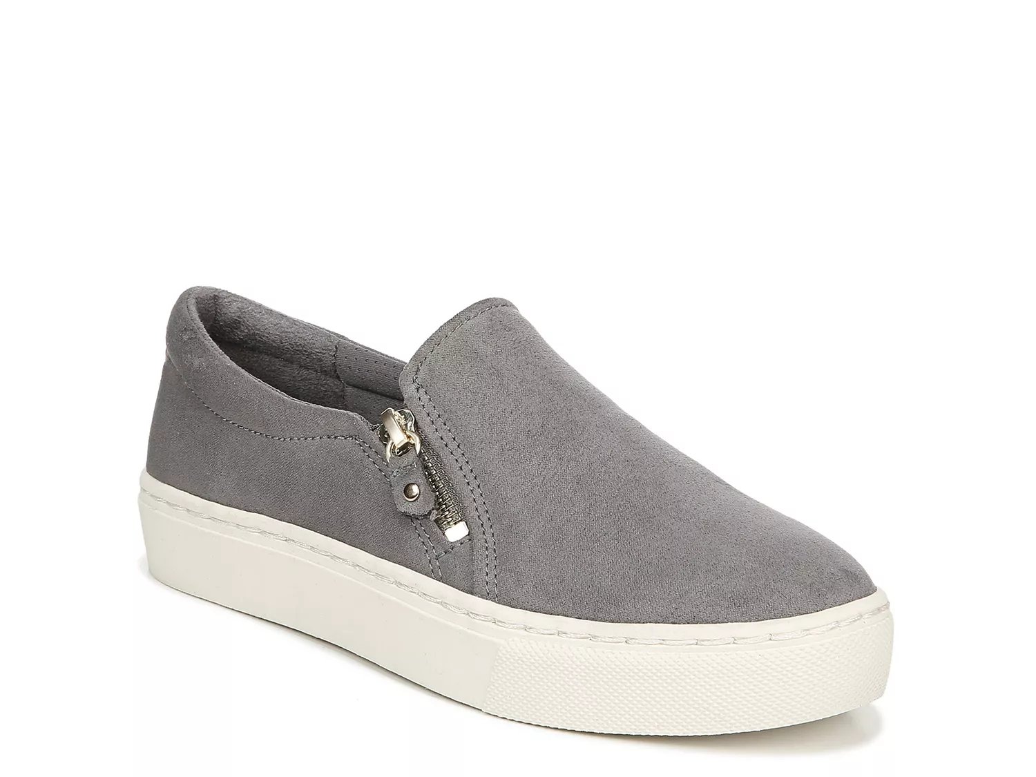 grey platform slip on sneakers