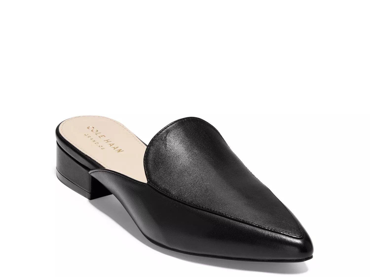 leather slip on mules