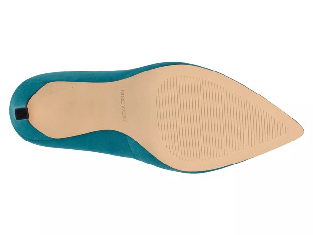 Nine West Women s Tatiana Stiletto Pointy Toe Dress Pumps Teal Suede Size 7 Medium