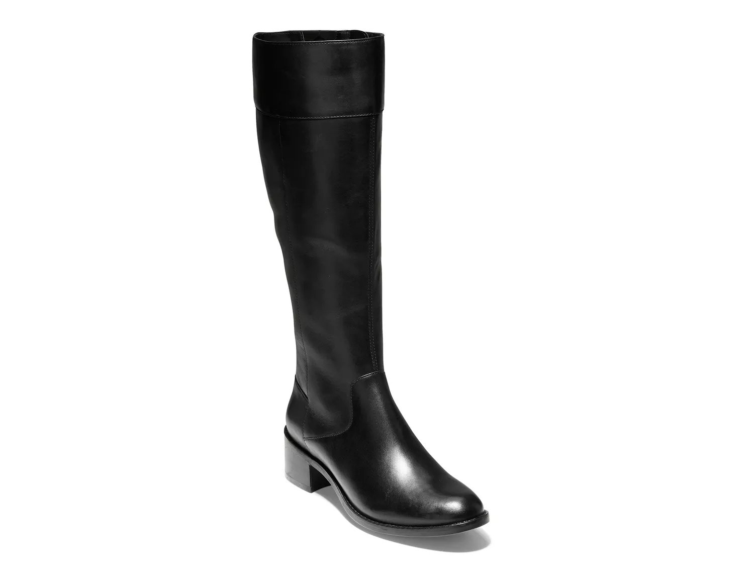 ladies black leather knee high boots size 6