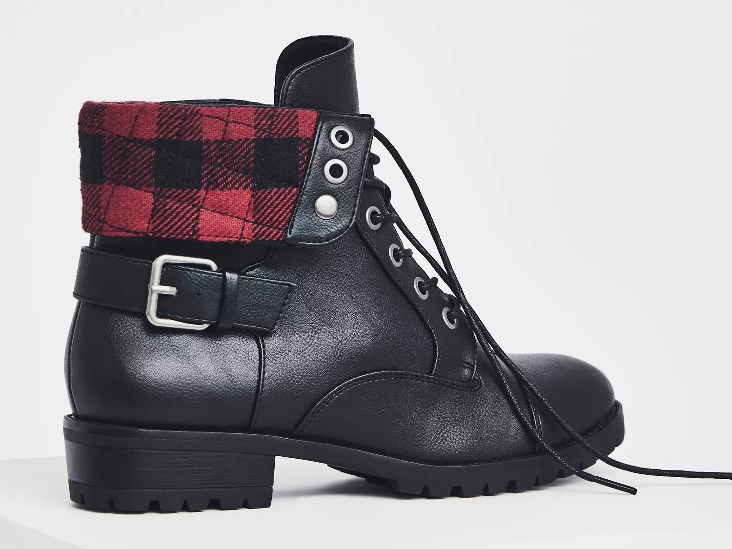 dsw plaid boots