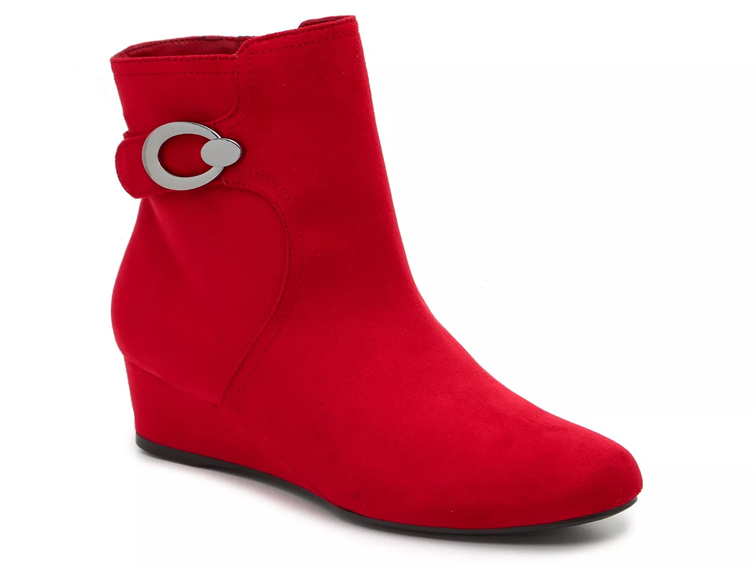 Red store wedge bootie