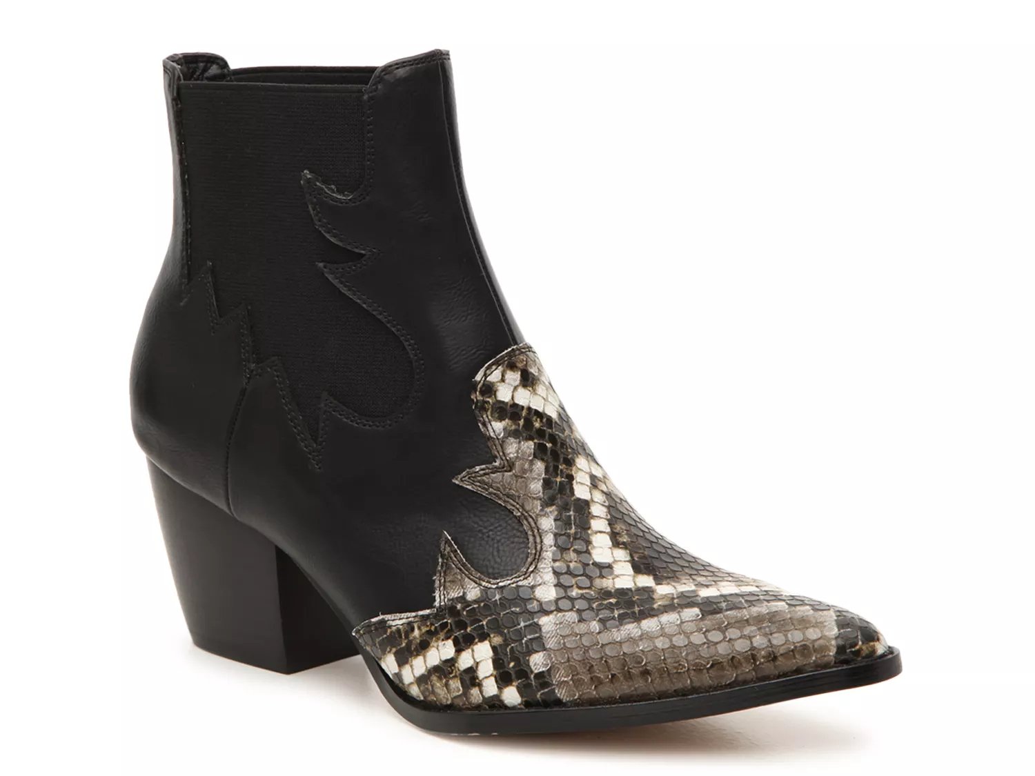london rebel chelsea boots in black snake