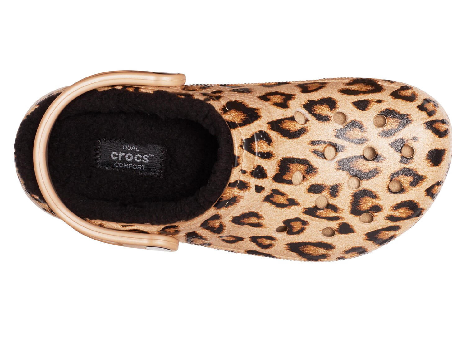 fur lined leopard crocs