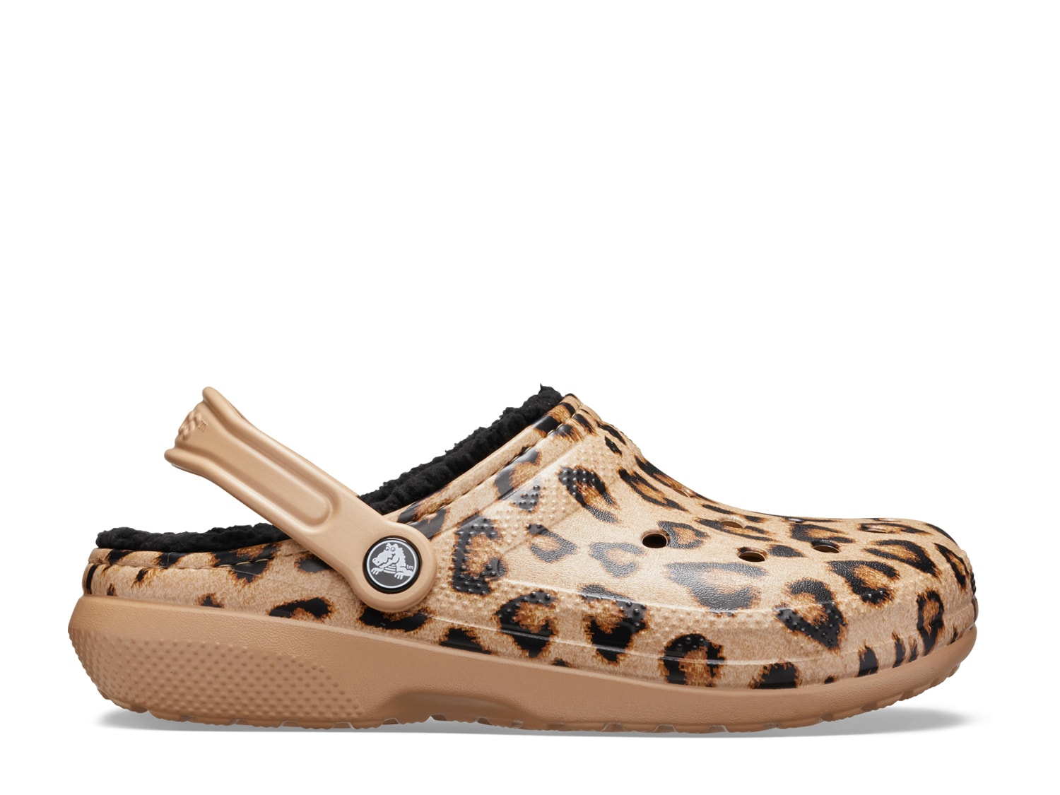 lined cheetah crocs