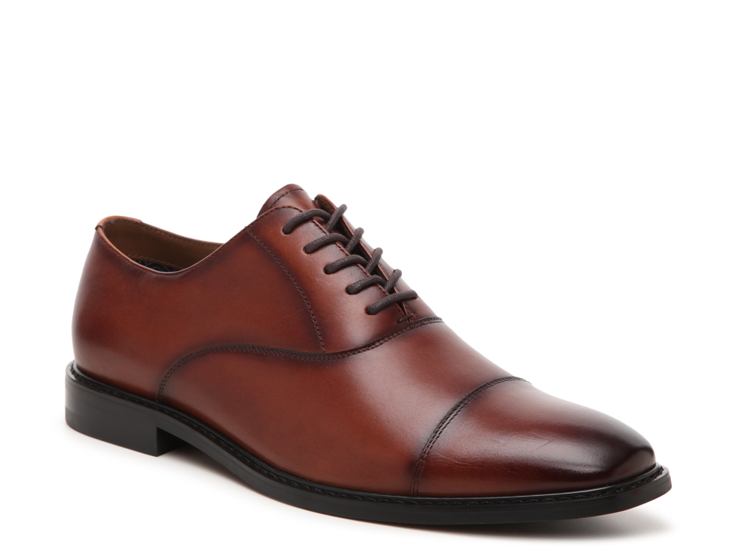 cap toe brown shoes