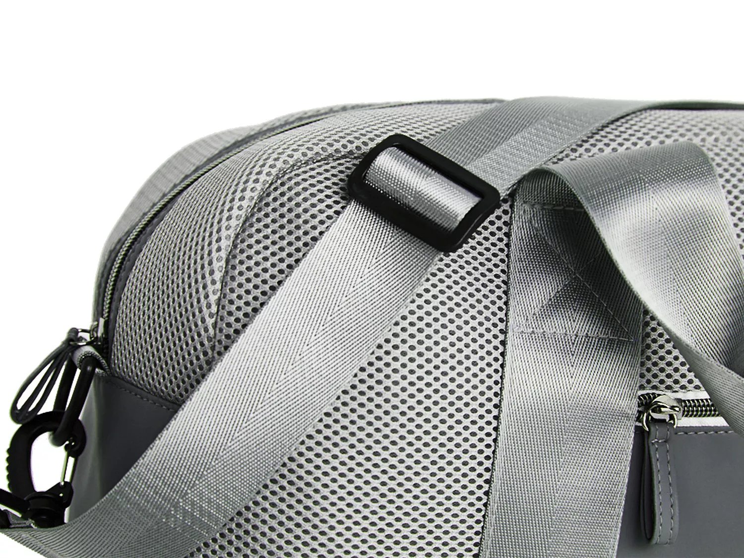 gray duffle bag