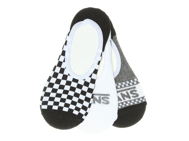 Vans Basic Checks Women's No Show Liners - 3 Pack - Free Shipping | DSW