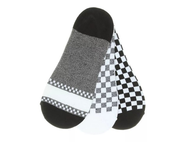 Vans Basic Checks Women's No Show Liners - 3 Pack