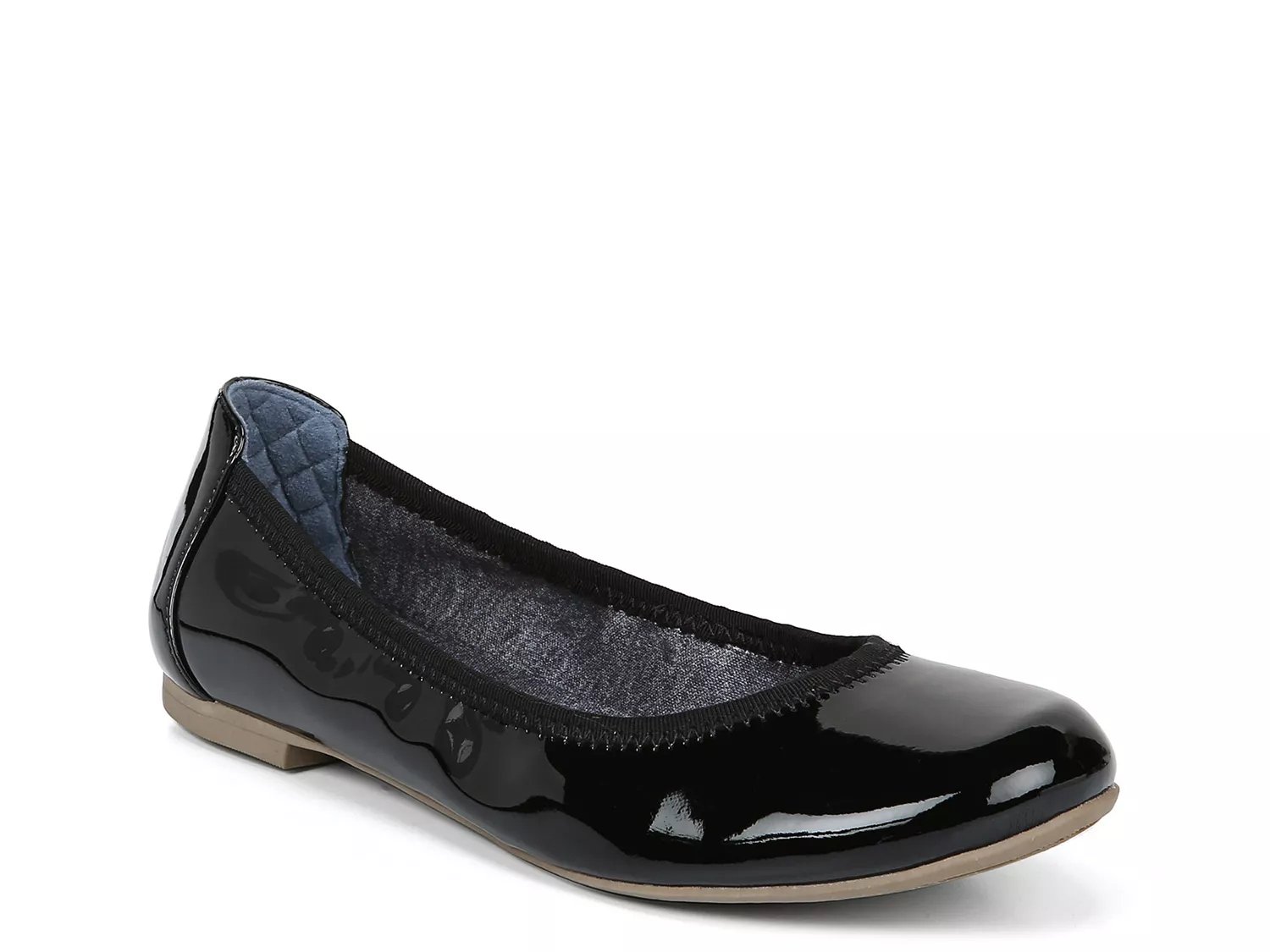 ladies black patent flat shoes